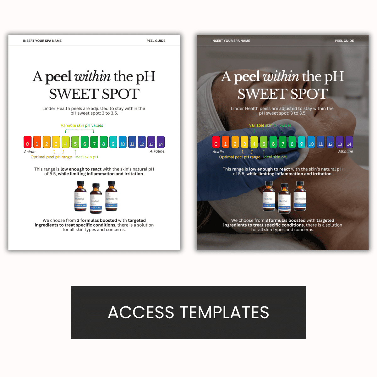 A peel within the pH SWEET SPOT Linder Health Graphic