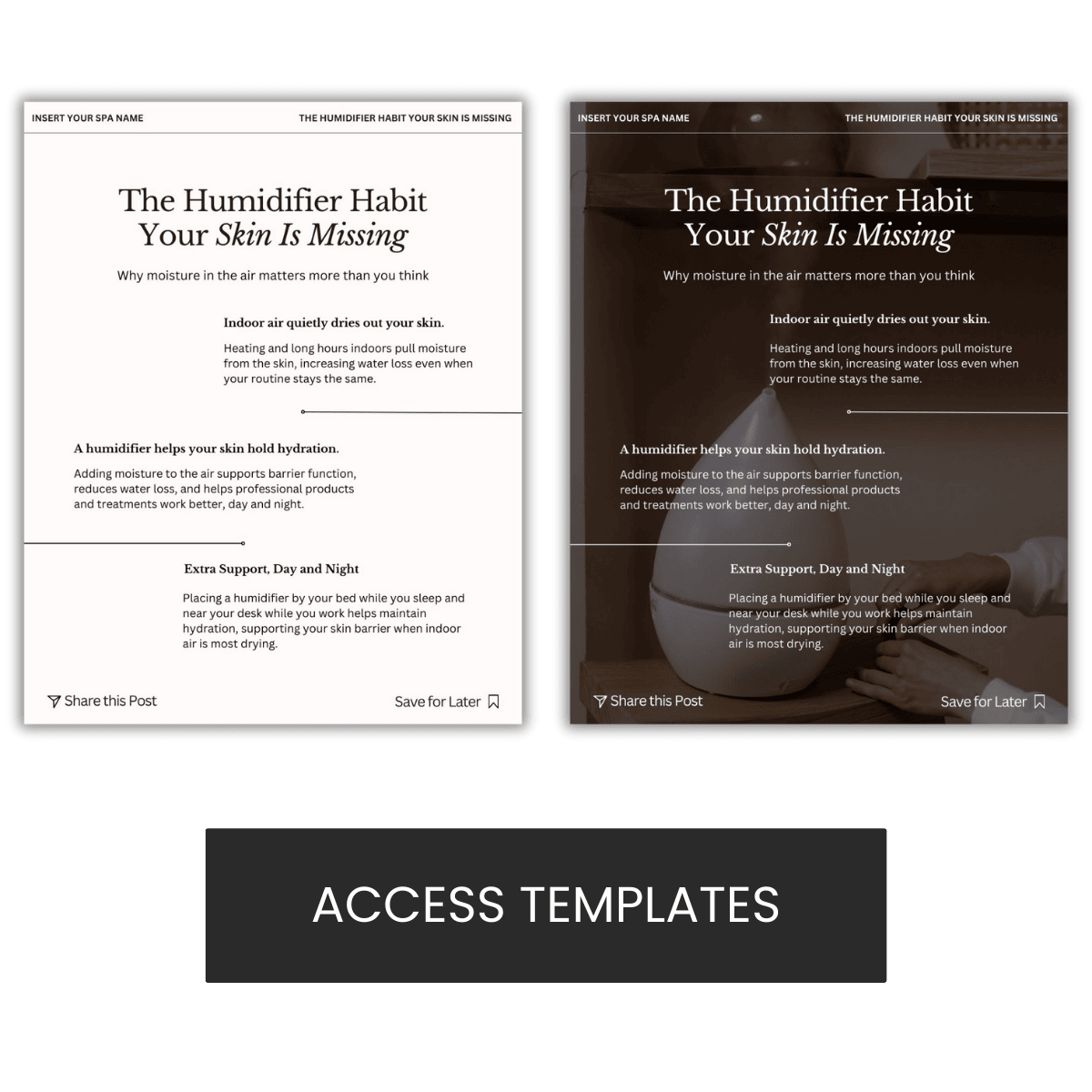 "The Humidifier Habit Your Skin Is Missing" Hydration Graphic