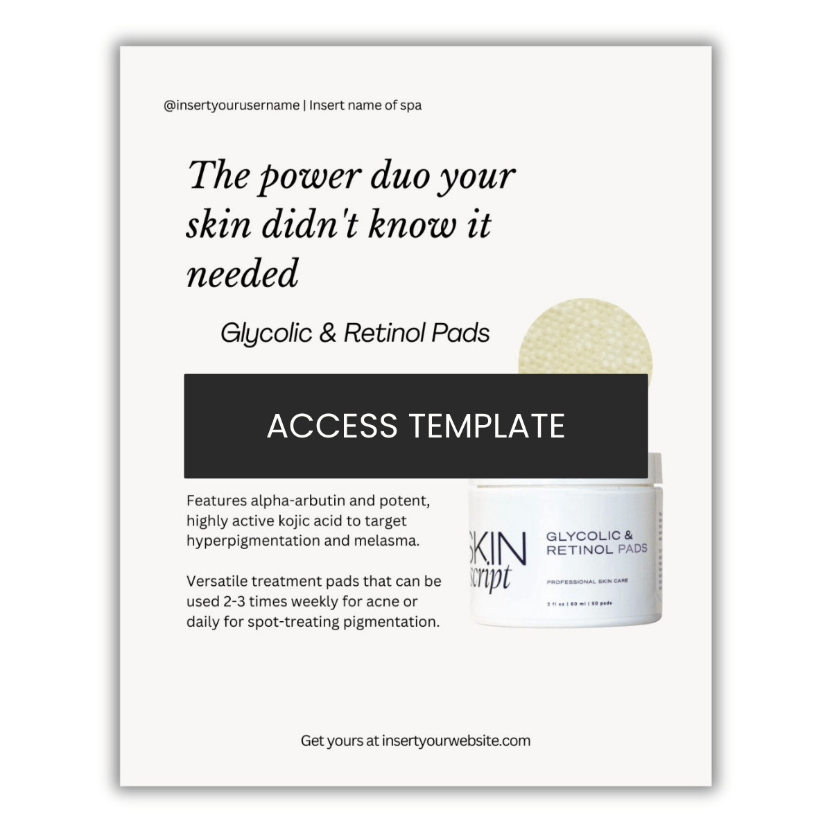 Skin Script Glycolic & Retinol Pads