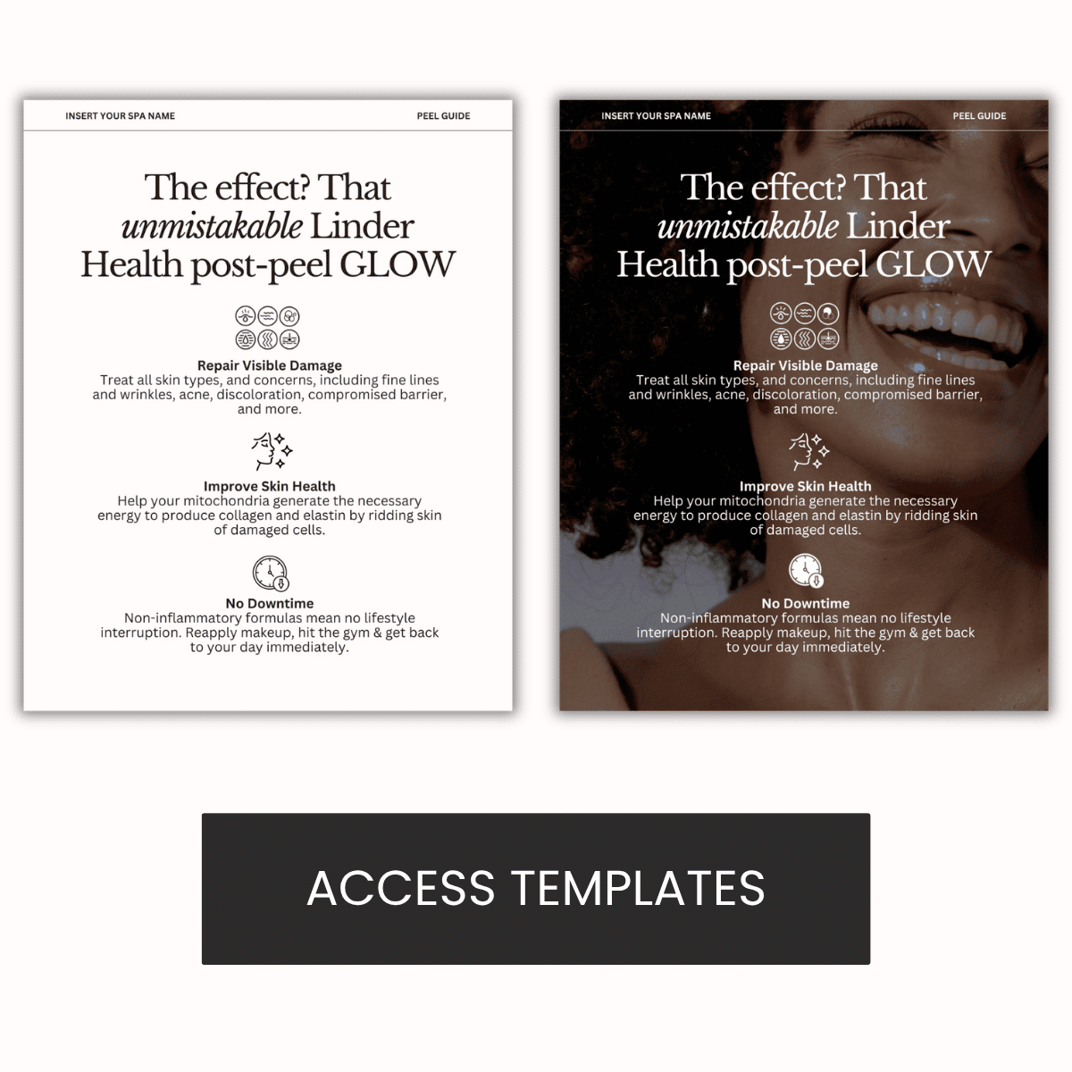 The effect? Linder Health post-peel GLOW Graphic