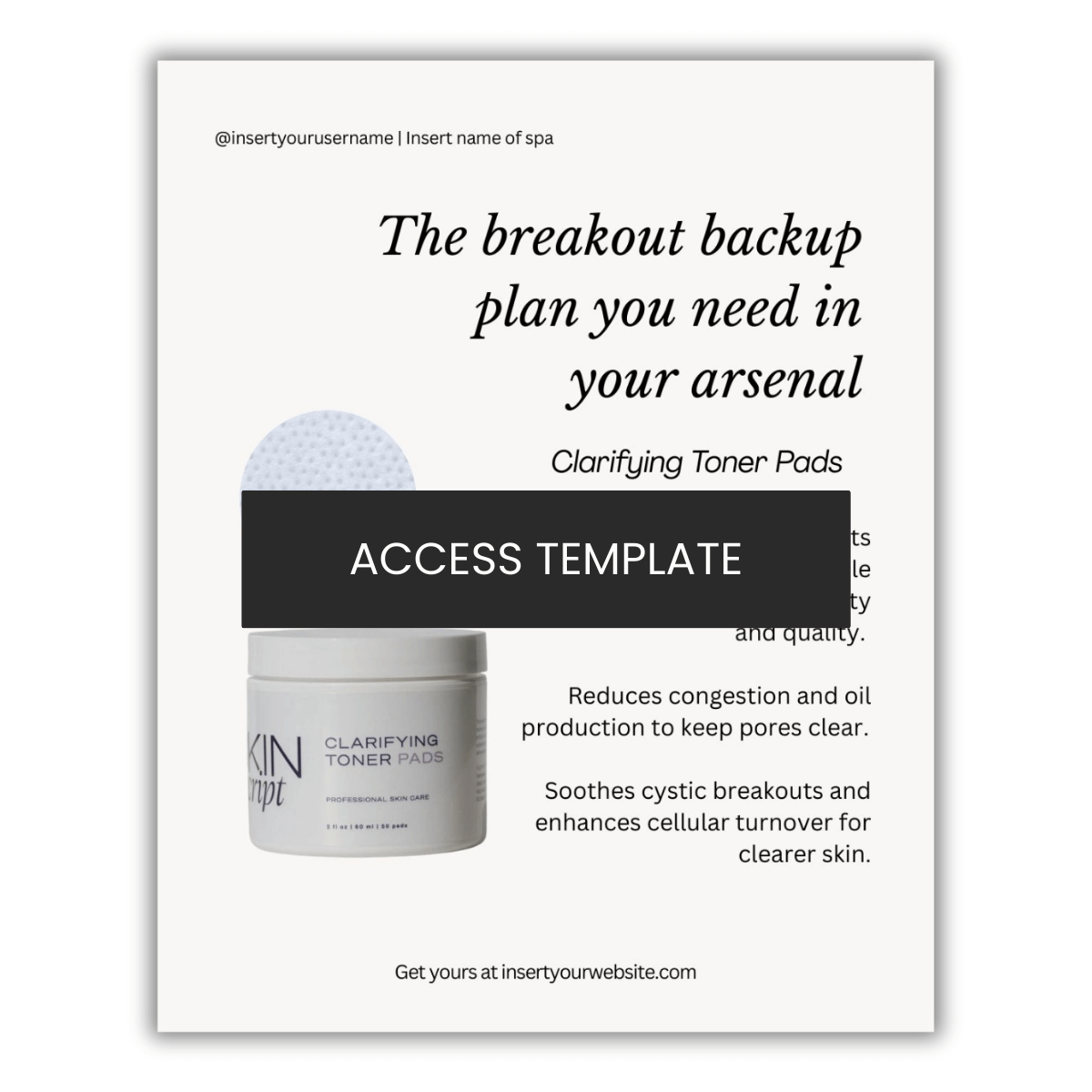 Skin Script Clarifying Toner Pads