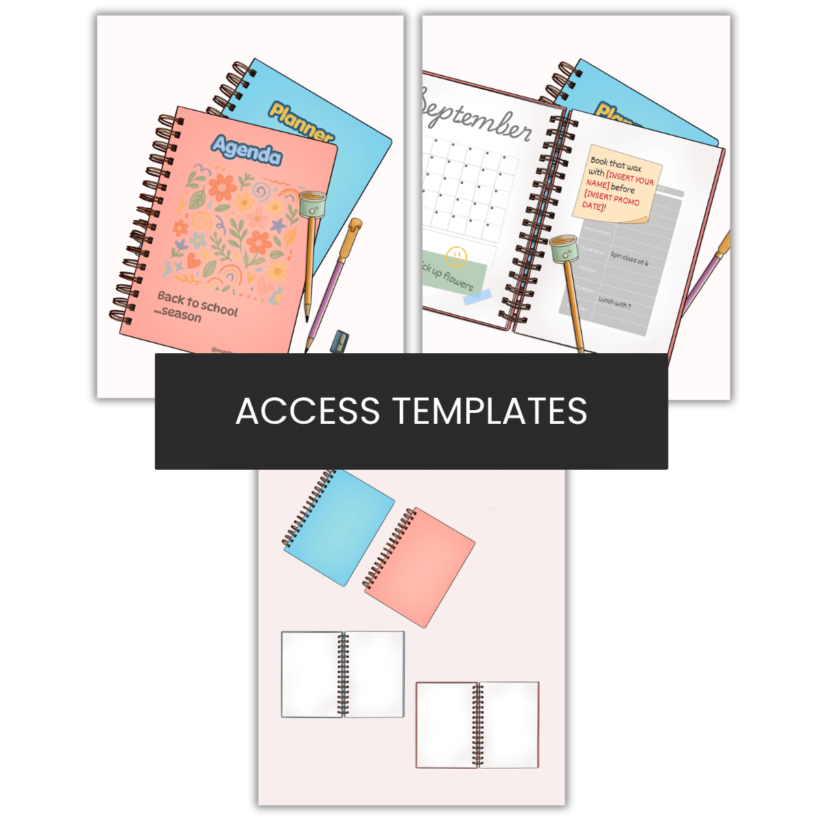 Back to school season agenda / planner promo Illustration