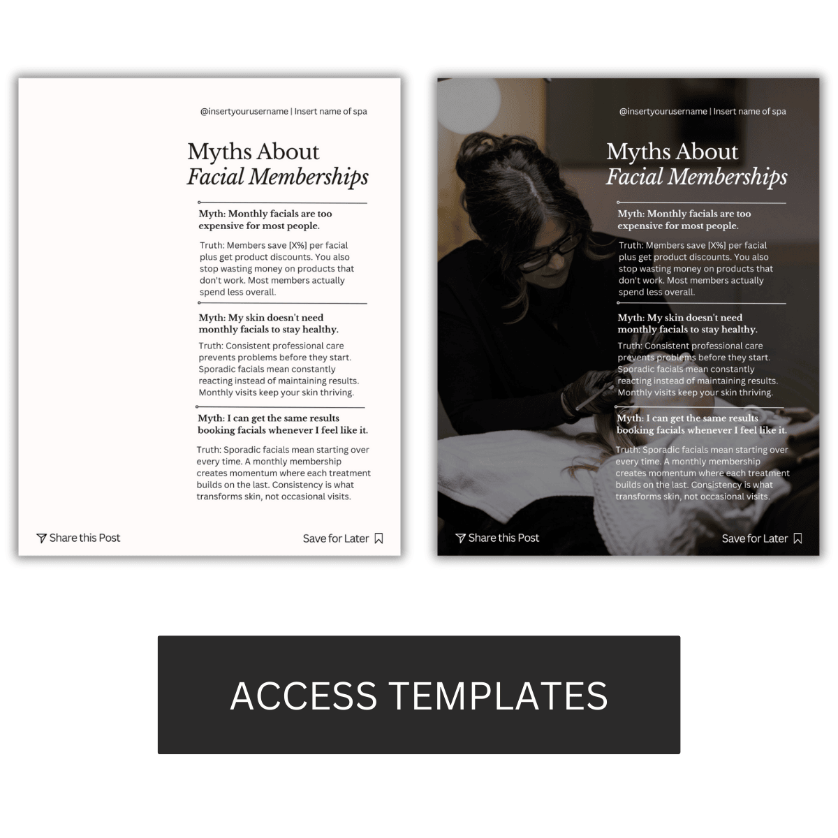 Myths About Facial Memberships Graphic