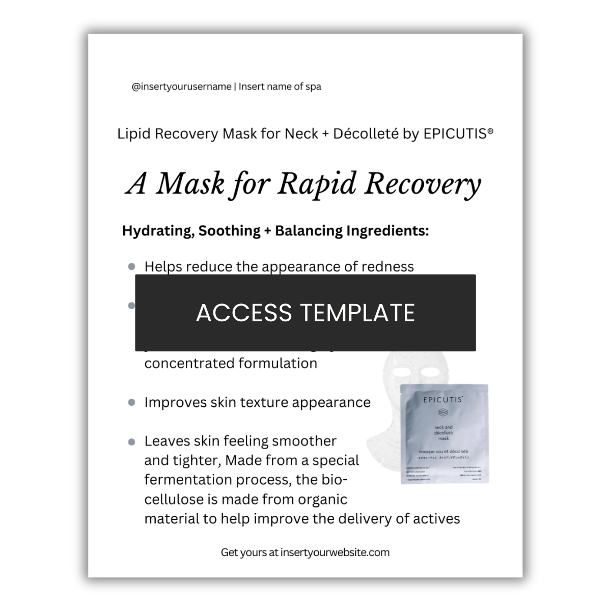 Epicutis Lipid Recovery Mask for Neck + Décolleté