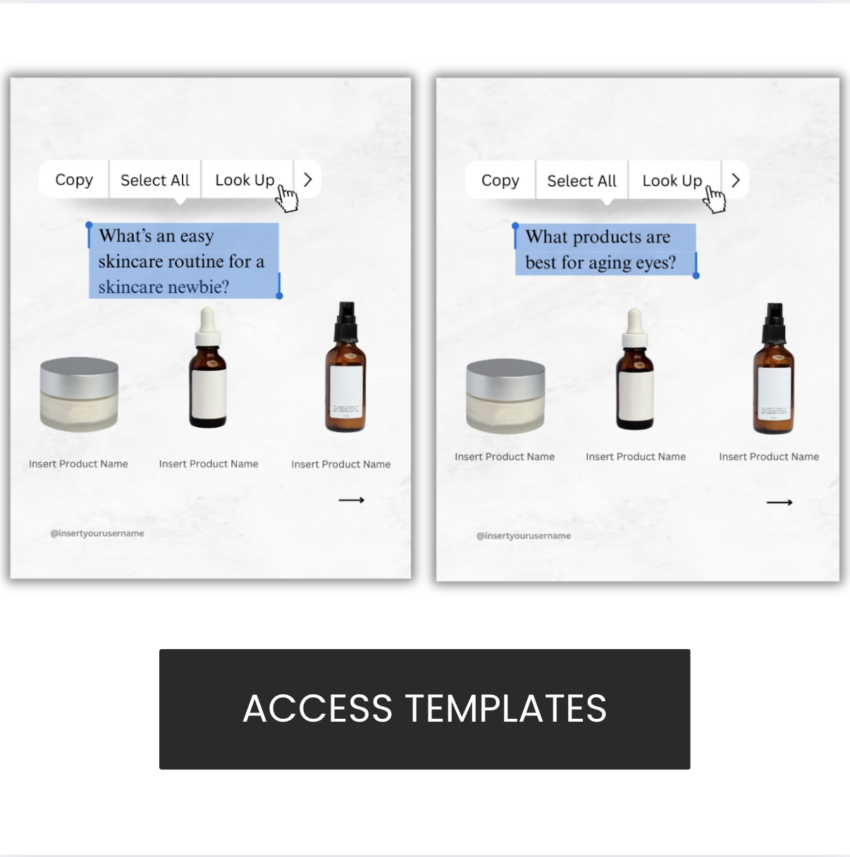 Select + Copy Product Recs Carousel