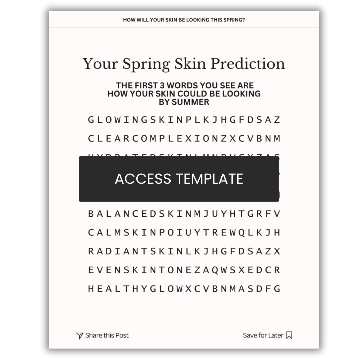 Your Spring Skin Prediction Graphic