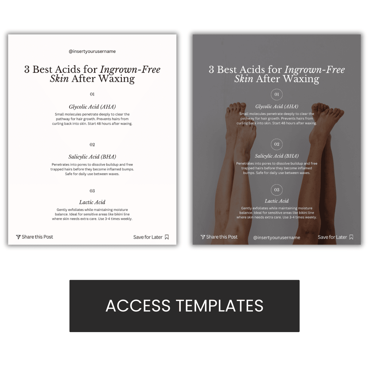 3 Best Acids for Ingrown-Free Skin After Waxing Graphic