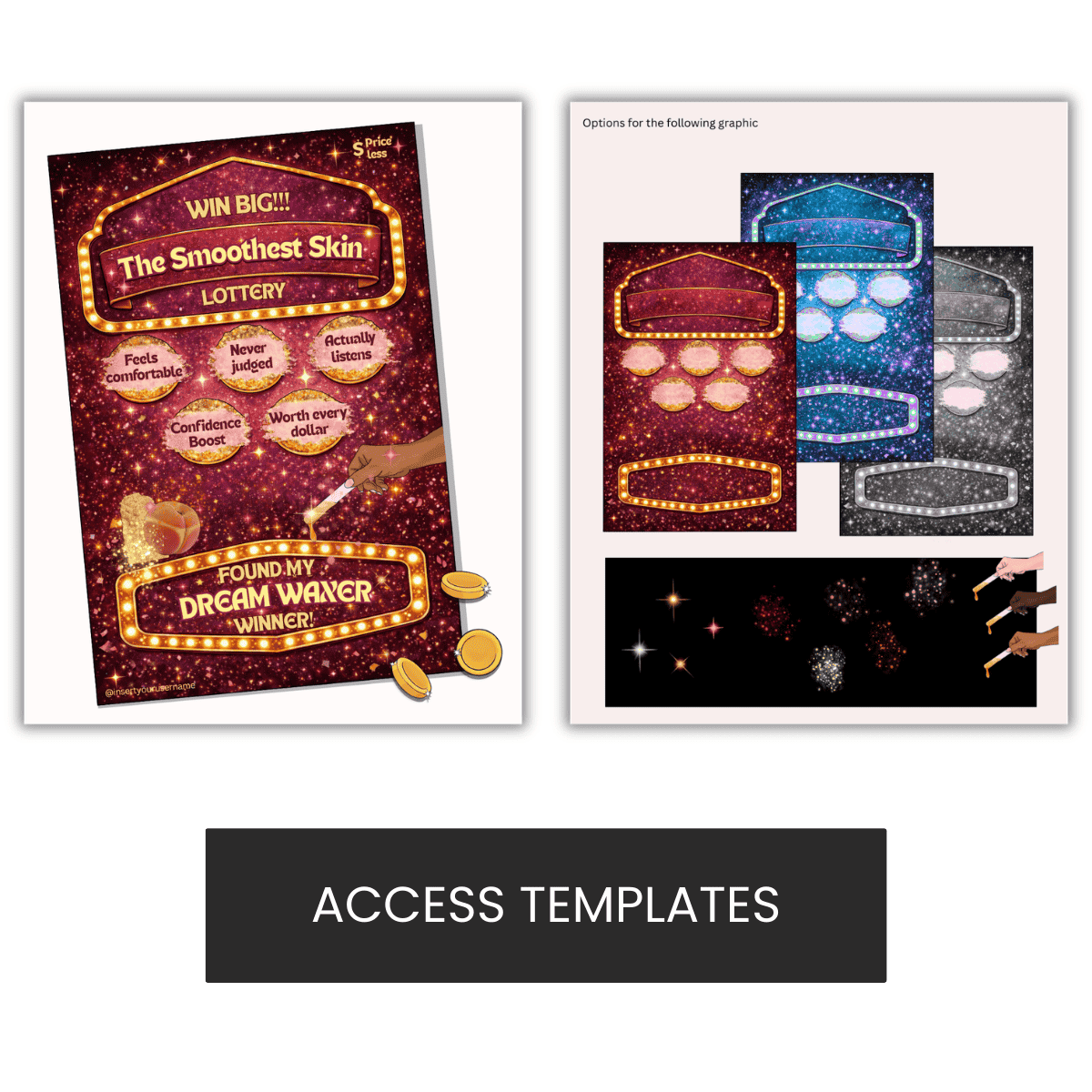 Waxing Scratch Card Illustration