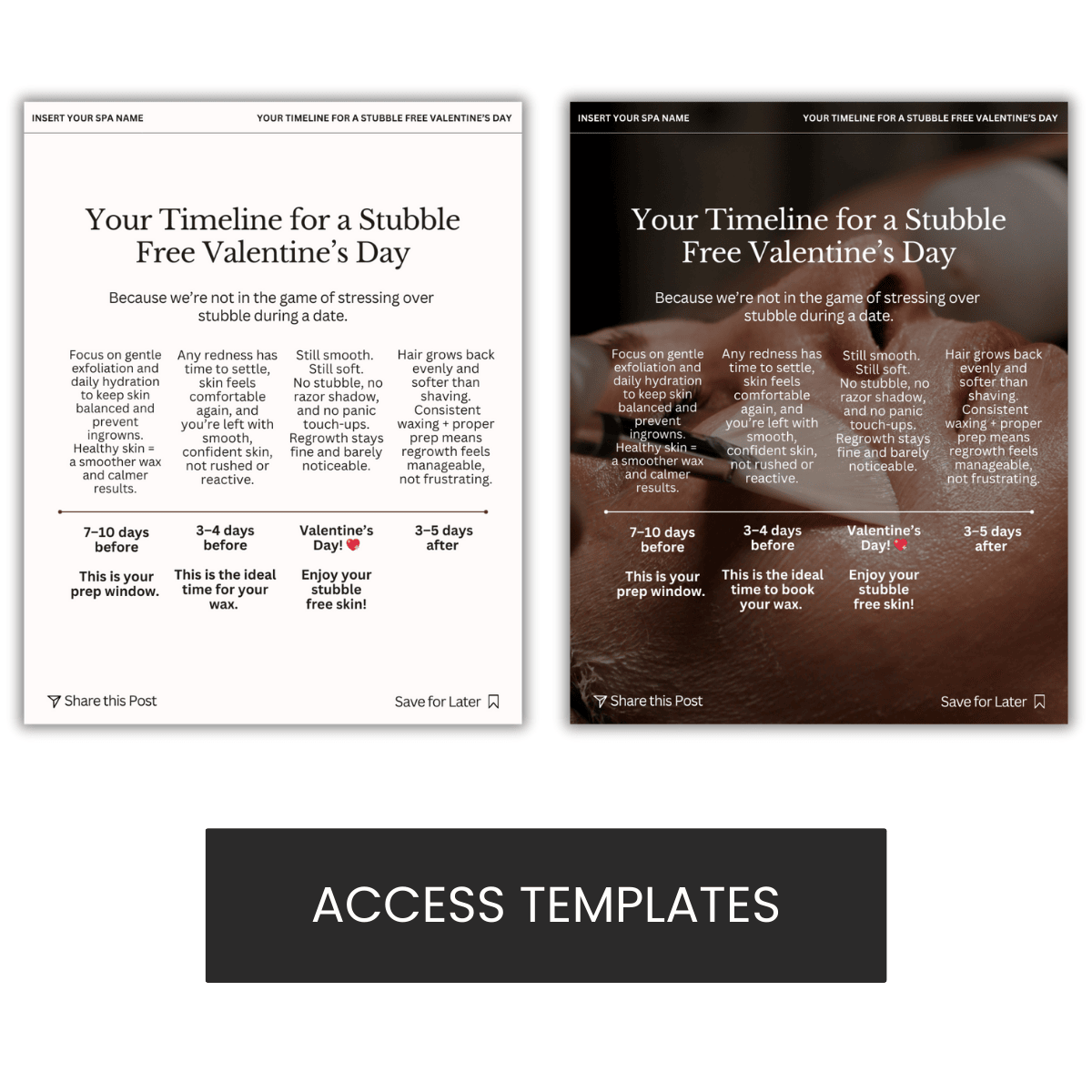 Your Timeline for a Stubble Free Valentine’s Day Graphic