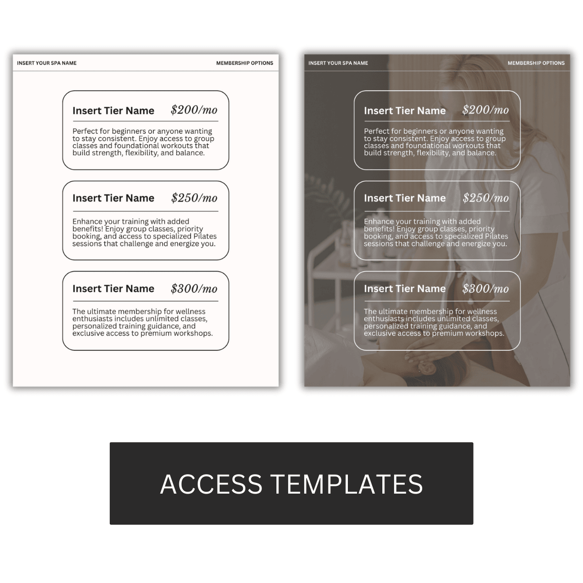 Membership Menu Graphic