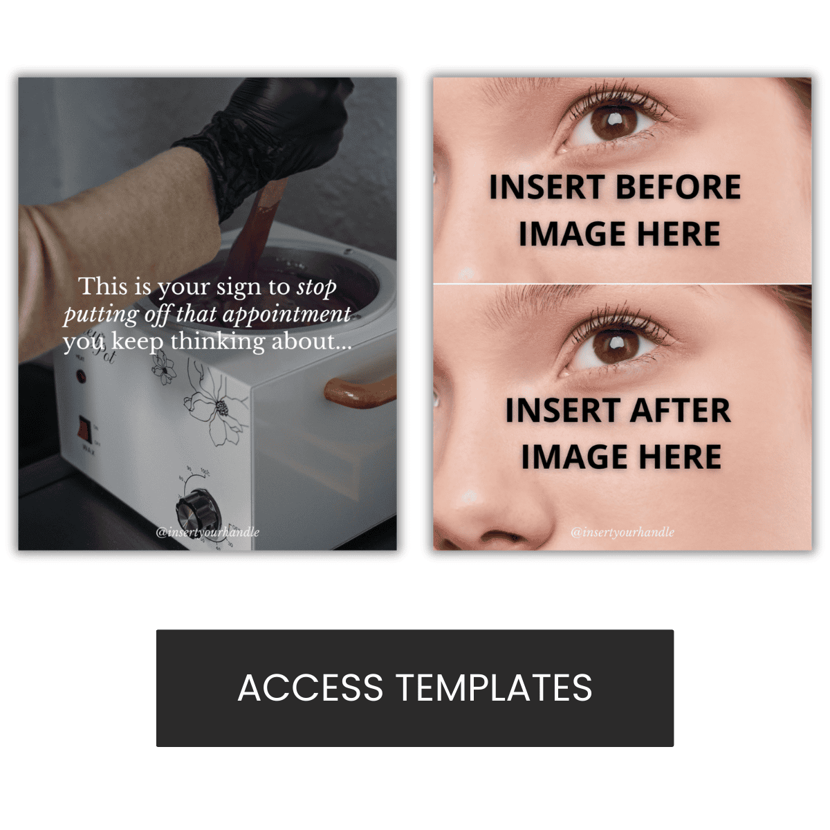 "This is your sign to stop putting off that appointment you keep thinking about..." Post-Wax/ Before & After Carousel