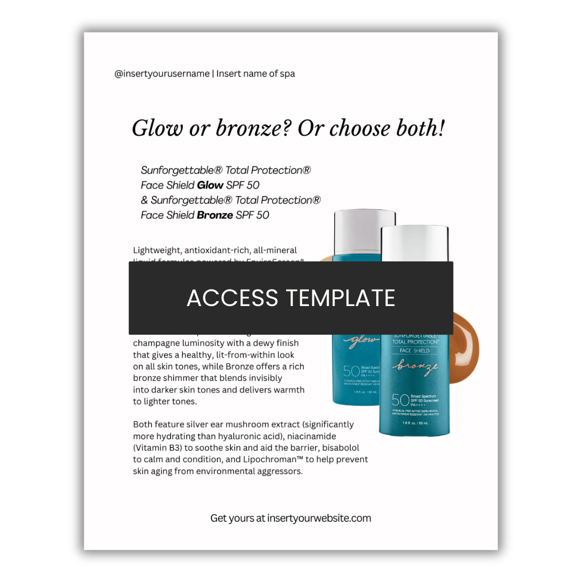 Colorscience Sunforgettable® Total Protection®  Face Shield Glow SPF 50  & Sunforgettable® Total Protection®  Face Shield Bronze SPF 50