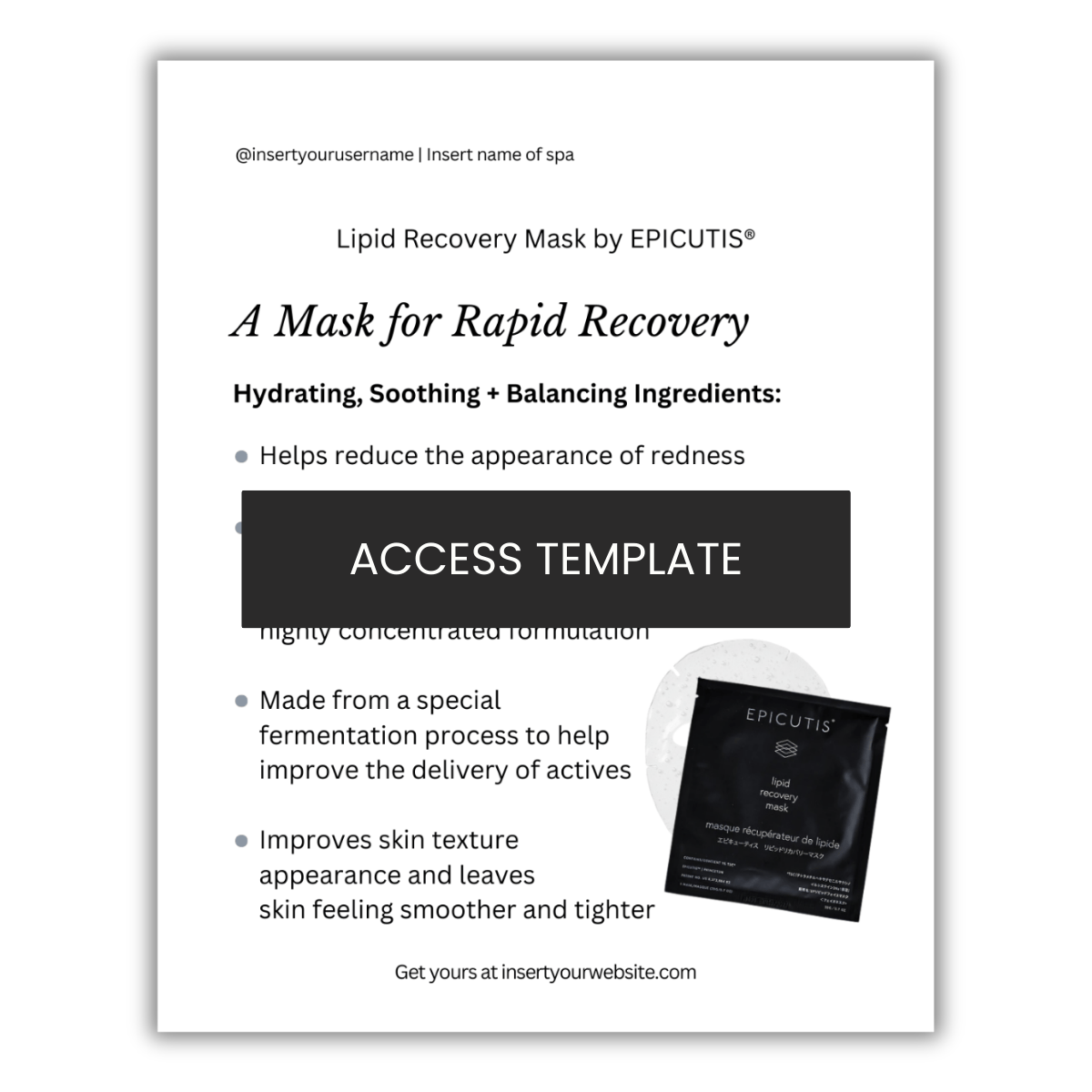 Epicutis Lipid Recovery Mask