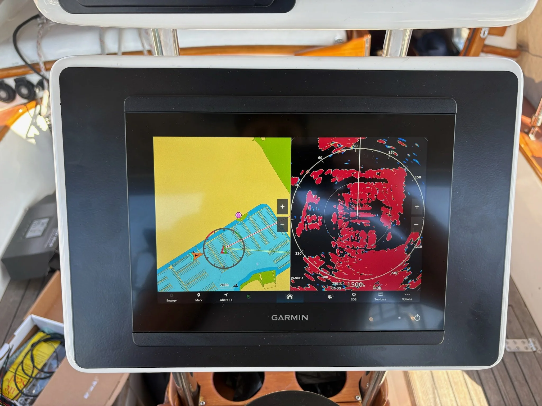 Marine chartplotter used for navigation while cruising offshore