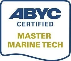 ABYC certified master marine technician logo displayed on Upgrade Marine installations page