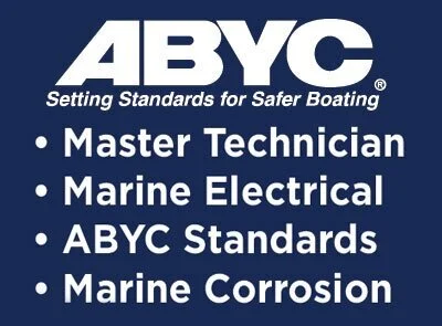 ABYC master technician certifications including marine electrical standards and marine corrosion prevention credentials