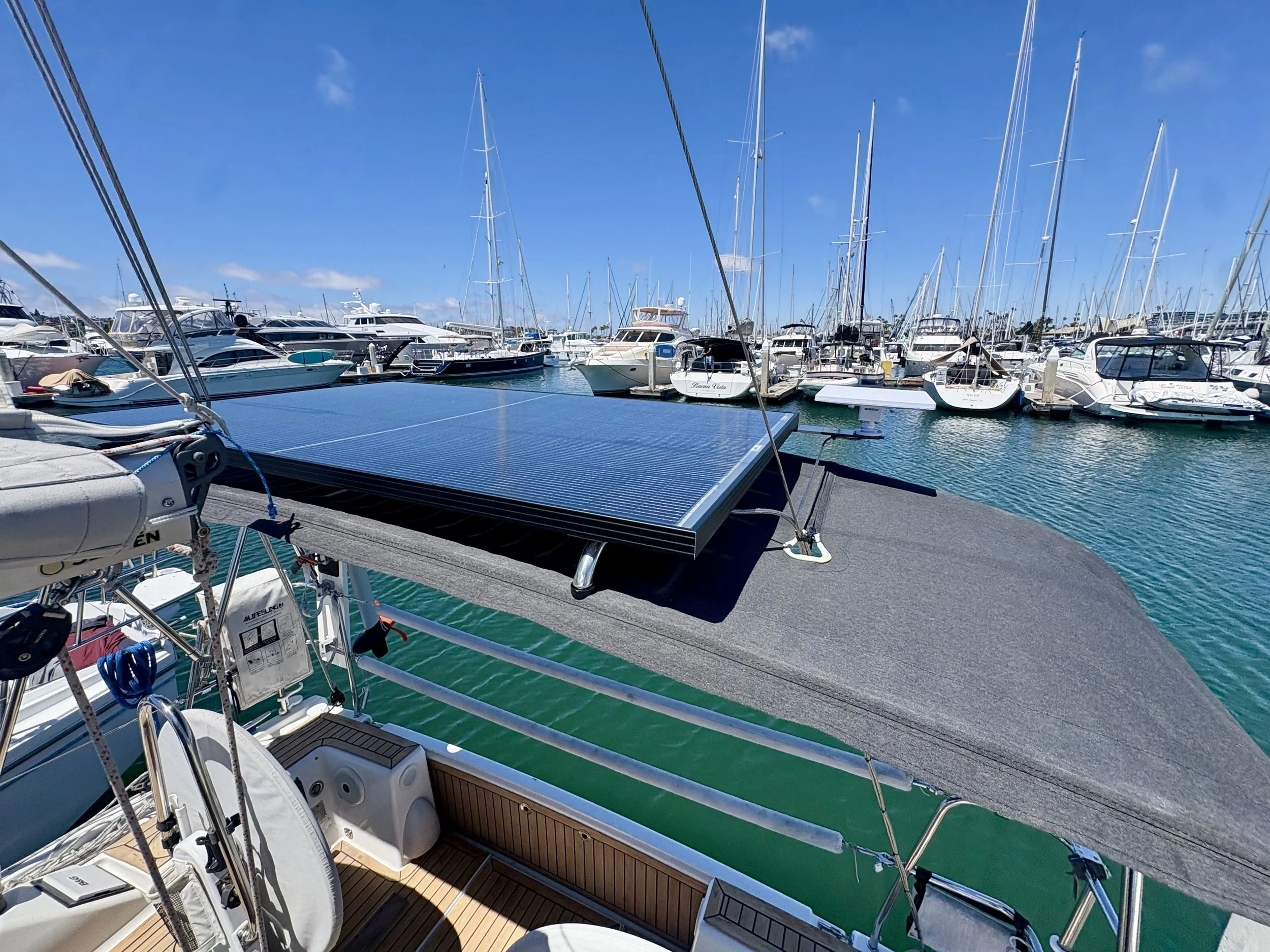 Sailboat Solar Installation in San Diego: 300W Bimini Solar and Starlink Mini Upgrade