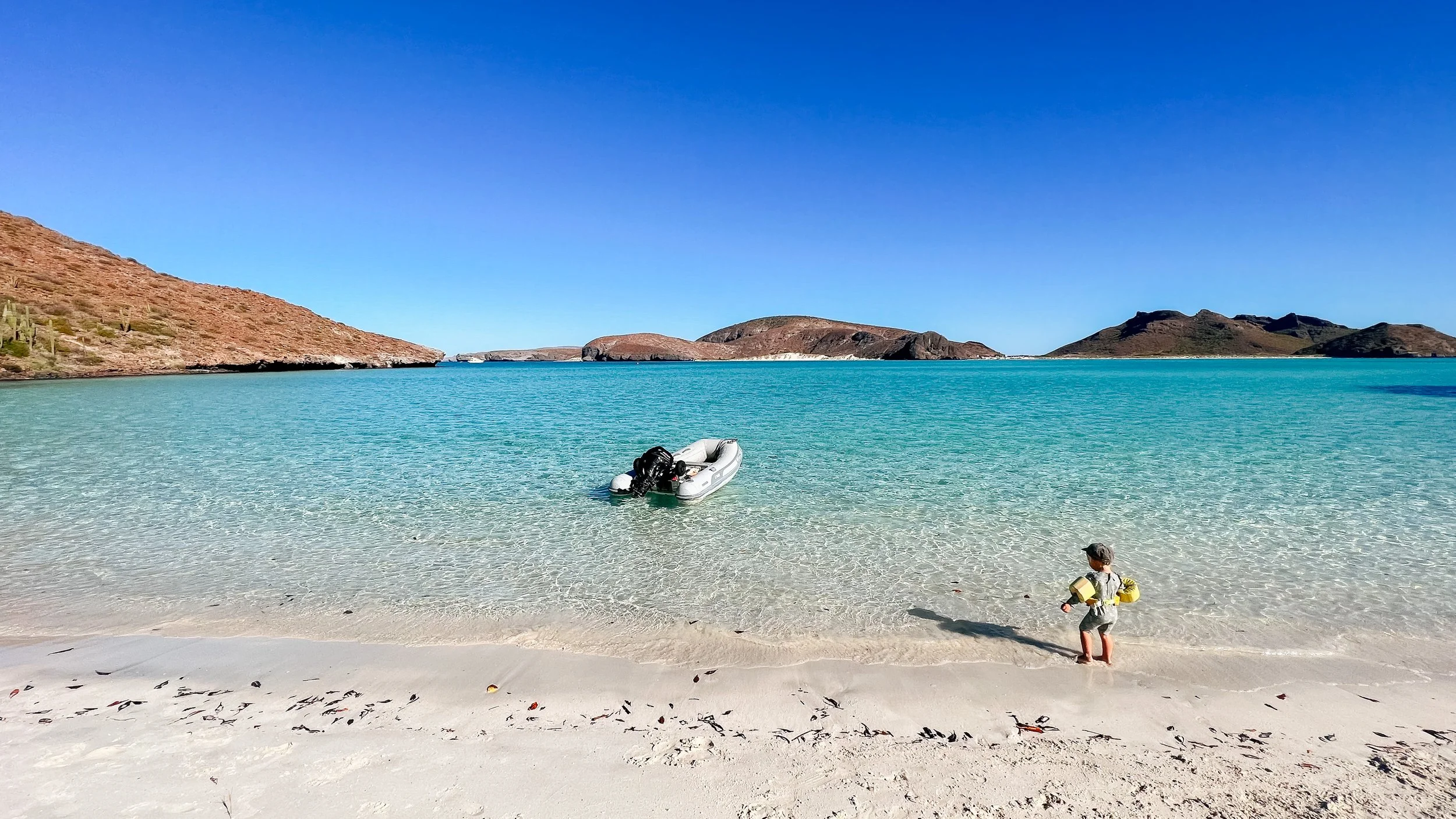 Baja California coastline viewed from a cruising sailboat