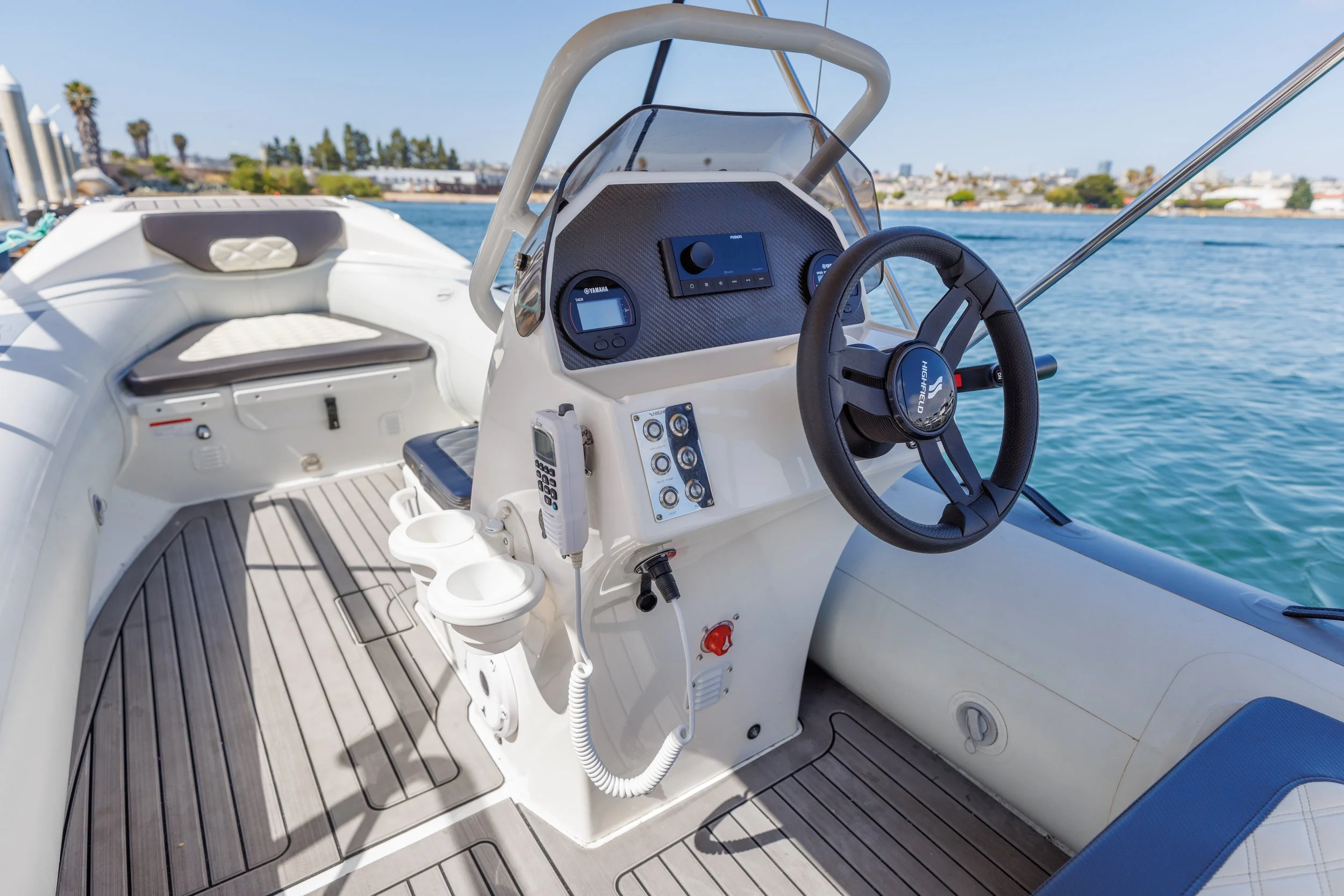 Yacht tender upgraded with marine audio and communication equipment by Upgrade Marine in San Diego.