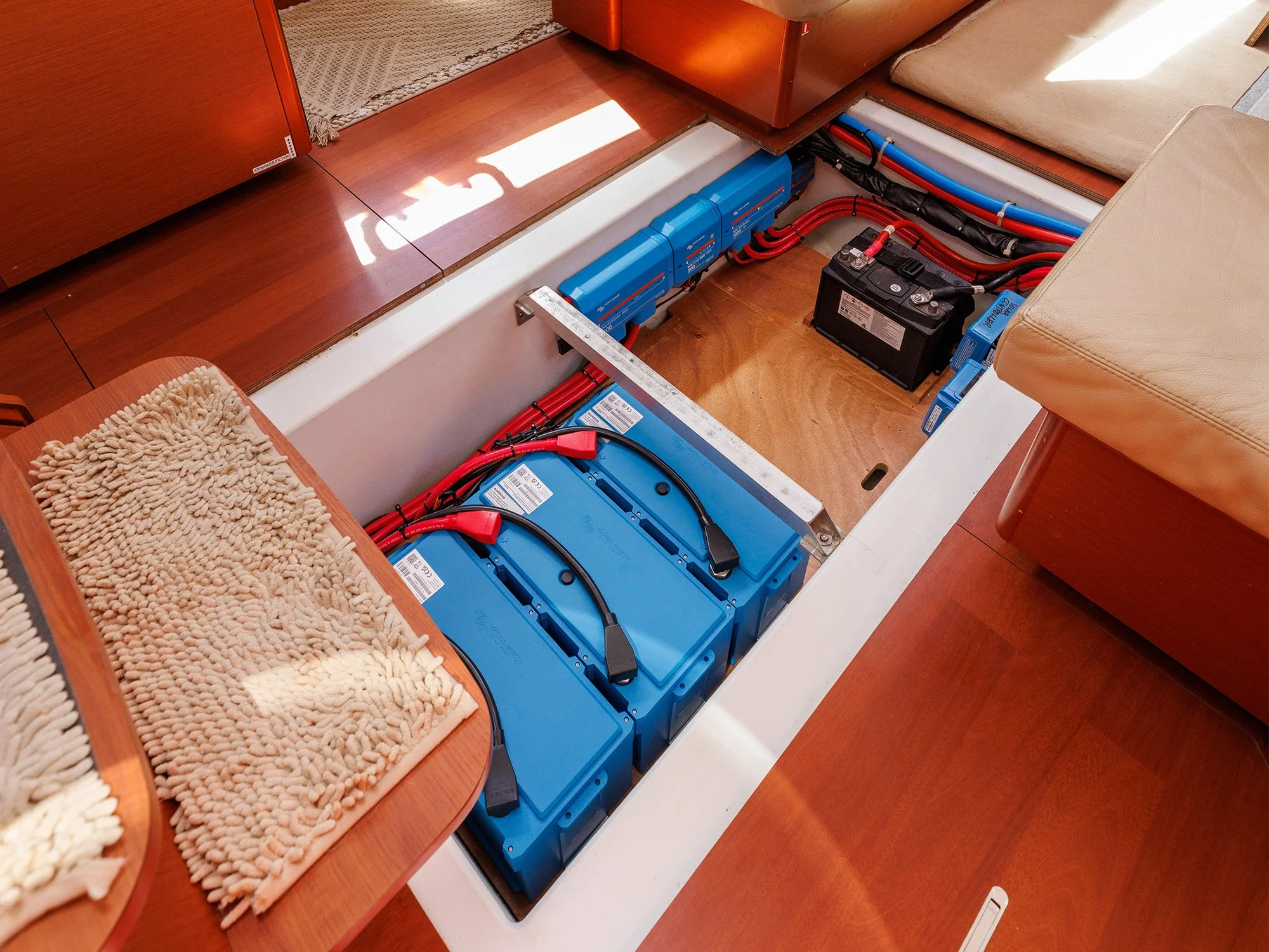 Victron LiFePO4 battery system installed on a Beneteau Oceanis 51.1