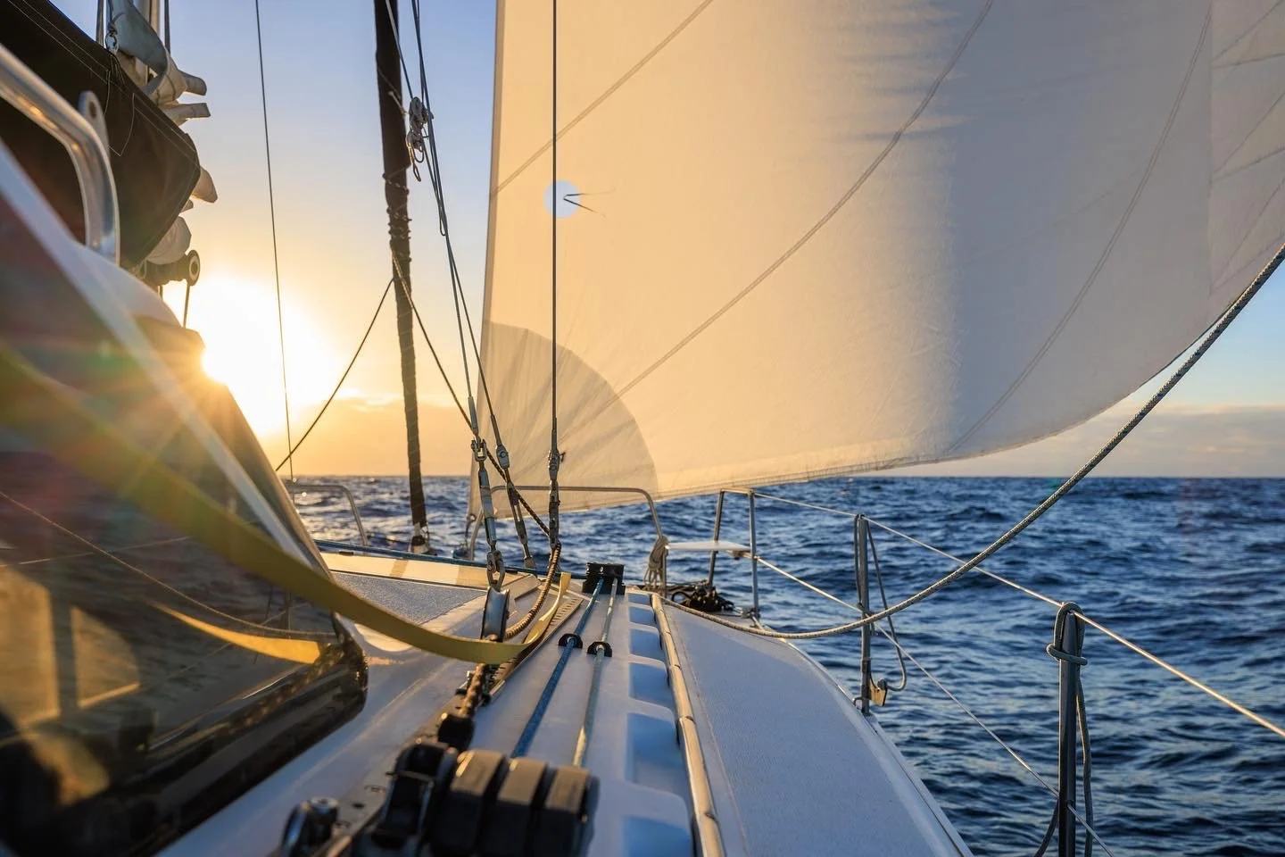 Sailboat cruising south from San Diego toward Mexico