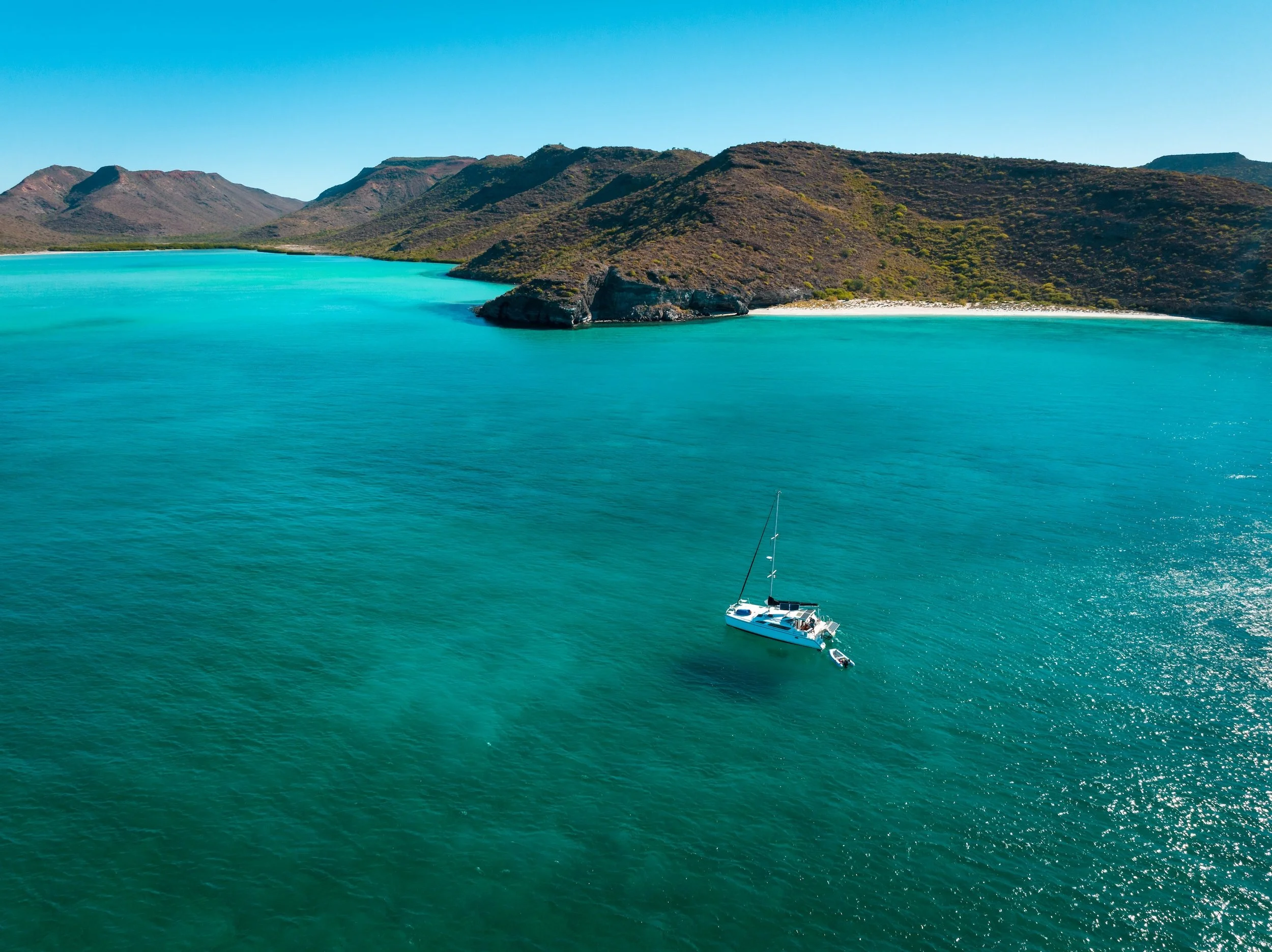 Sailboat anchored in a Mexican cruising destination