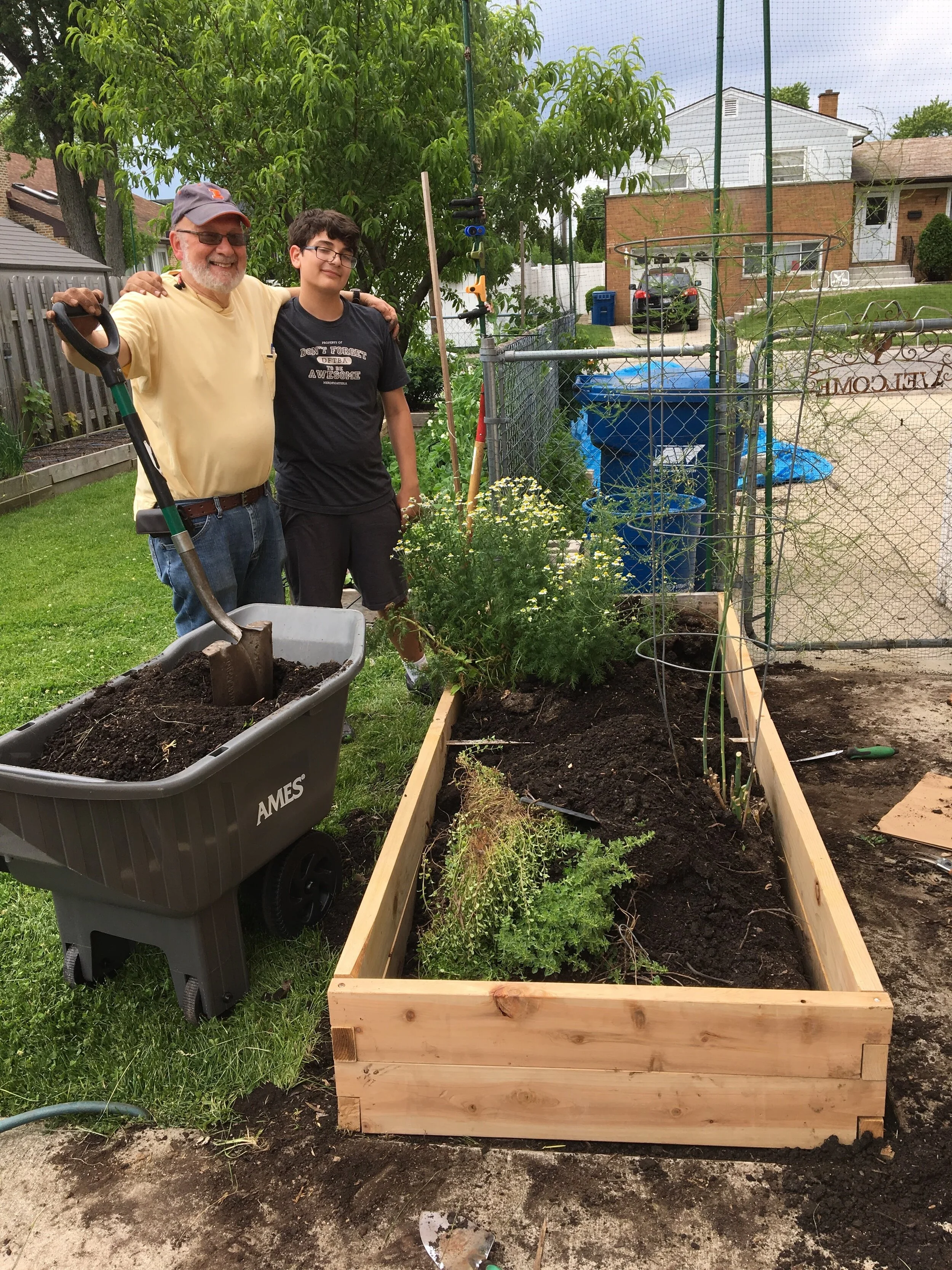 Finished rebuilt bed before adding compost. 