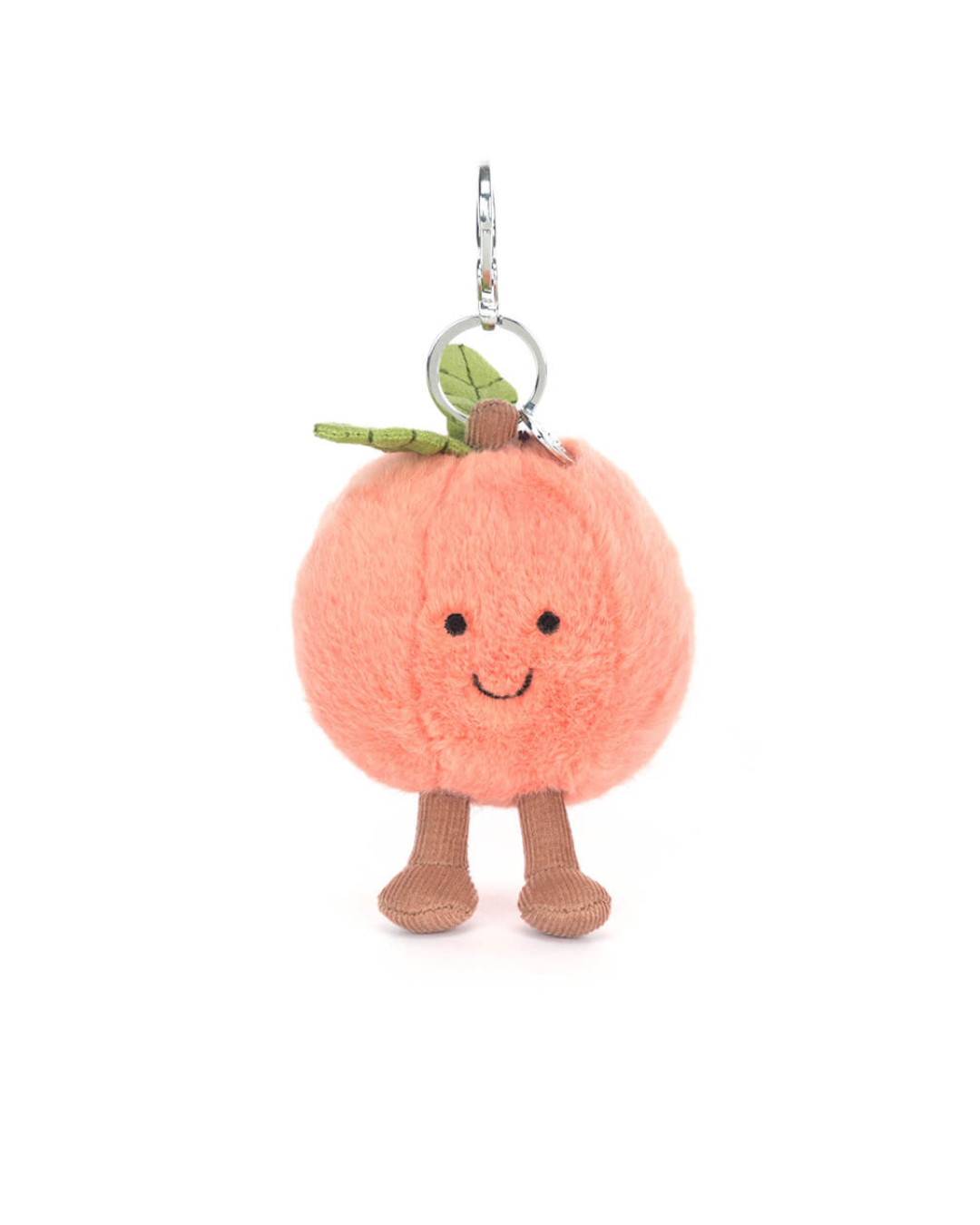 Jellycat Peach bag charm front profile