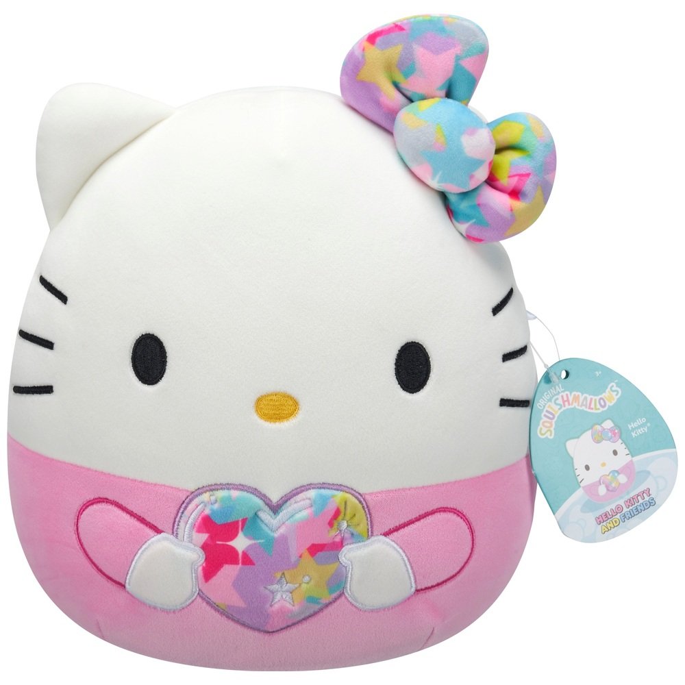 Original Squishmallows Hello Kitty holding Rainbow Heart Sanrio Plush | Hello Kitty Starshine Plush