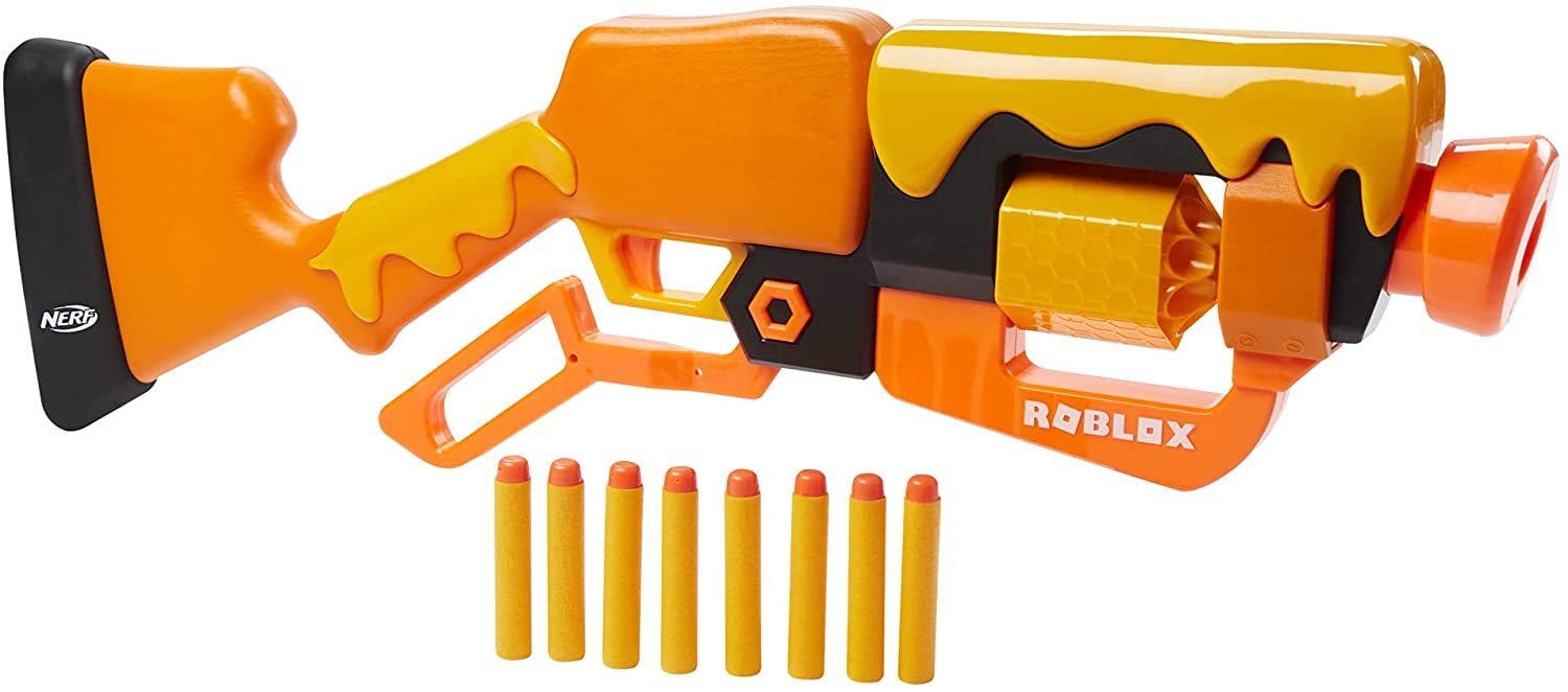 NERF ROBLOX ADOPT ME!: BEES! LEVER ACTION BLASTER, 8 NERF ELITE
