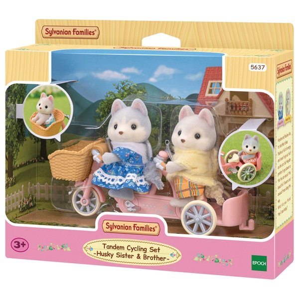 Sylvanian Families - Tandem Cycling Set (Husky Sister & Brother) toymaster toyshop