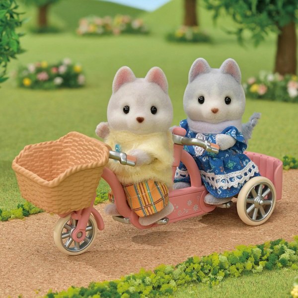 Sylvanian Families - Tandem Cycling Set (Husky Sister & Brother) toymaster toyshop
