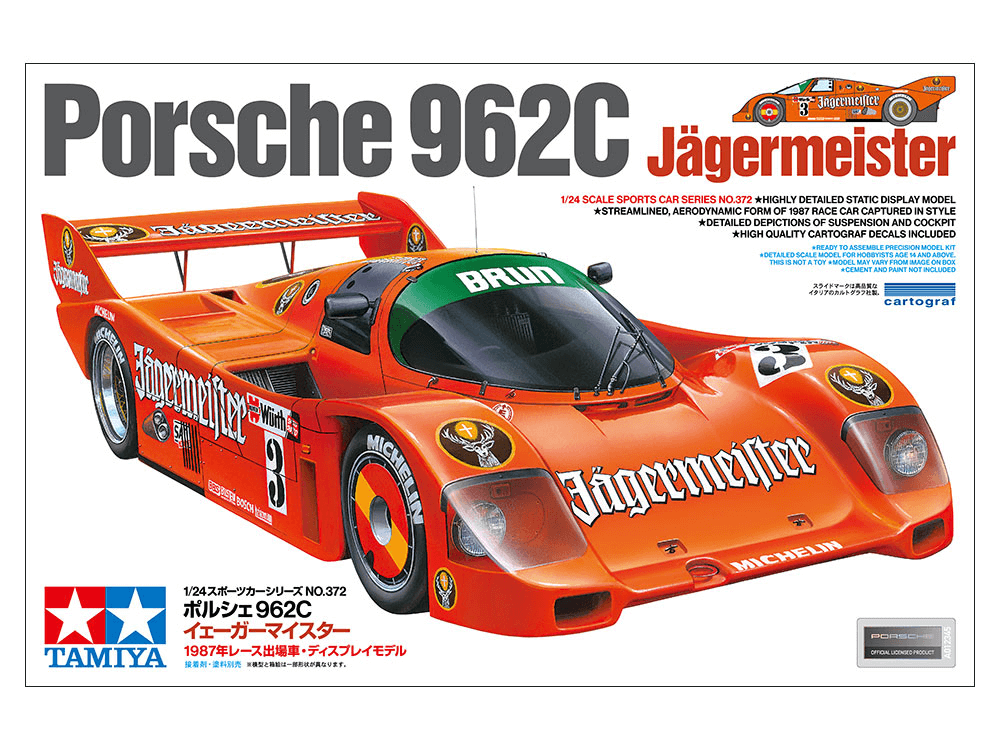 Tamiya - 1/24 PORSCHE 962C JÄGERMEISTER No.24372 Acrylic water Based Models Tamiya Stickers (where to buy) (buy online) Ireland UK Europe