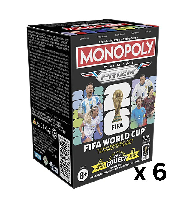 Monopoly Panini Prizm: FIFA World Cup 2026 Booster Blaster CASE OF 6