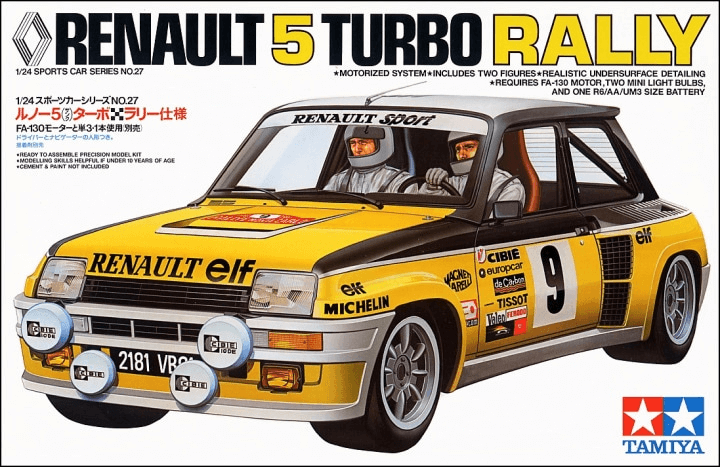 Tamiya - 1/24 RENAULT 5 TURBO RALLY No:24027 (Where to buy) (Buy Online) Ireland UK Europe