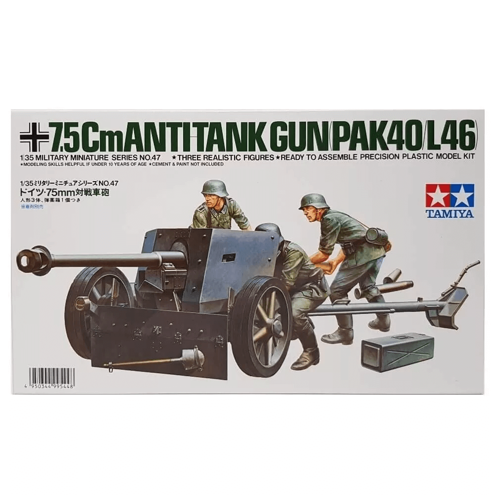 Tamiya - 1/35 GERMAN 75mm ANTI-TANK GUN No.35047 Acrylic water based Models Good Tamiya Stickers (Where to Buy) (Buy Online) Ireland Europe UK