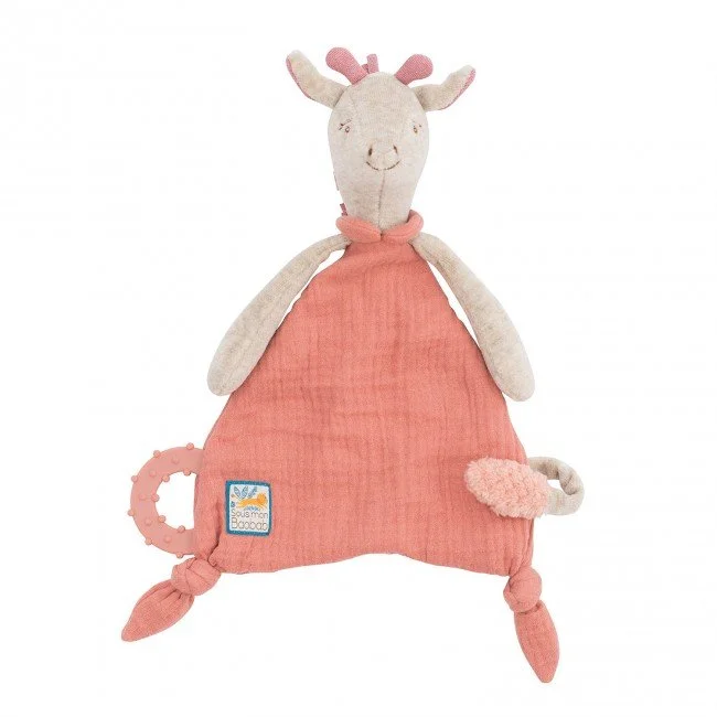 Moulin Roty Giraffe Comforter with Soother Holder (Buy Moulin Roty Baby Gifts Ireland)