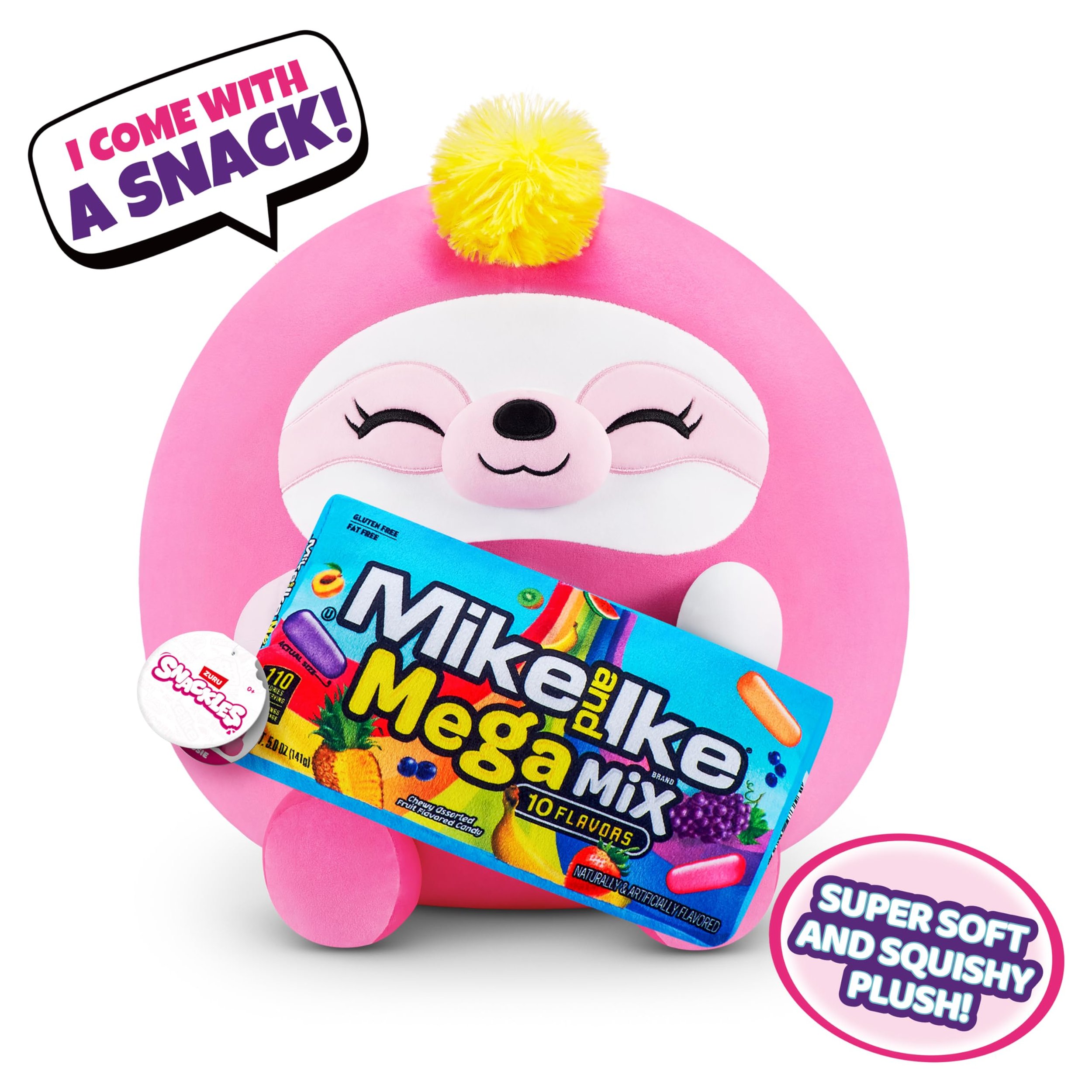 Snackles Sloth & MikeandIke Plush Toy | Snackles Soft Toy & Sweets Ireland