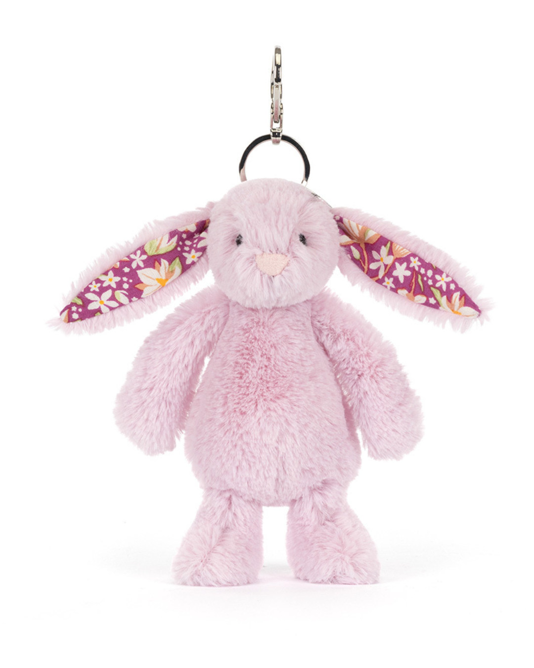 Jellycat Blossom Pink Bunny bag charm front profile