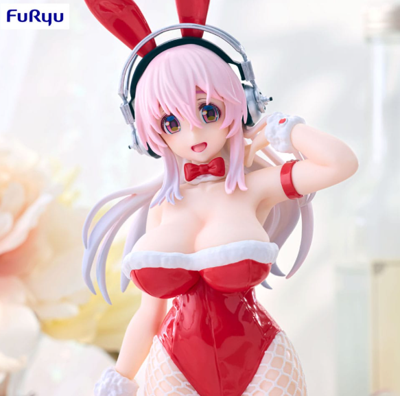 Super Sonico BiCute Bunnies PVC Statue - Red Bunny Suit
