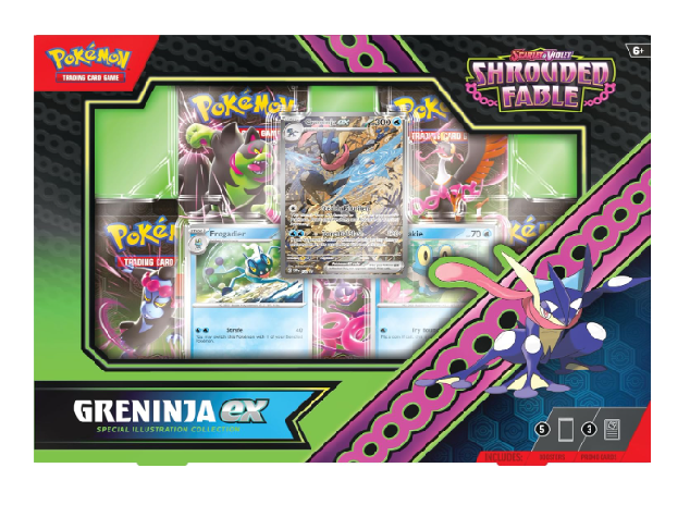 Pokemon TCG Scarlet and Violet Shrouded Fable Greninja Ex Special Illustartion Collection. Buy yours now at McGillicuddys!