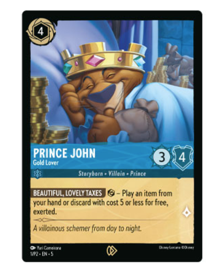 ravensburger d23 villainious board game lorcana prince john tcg trading card collectible exclusive toy disney spoiler