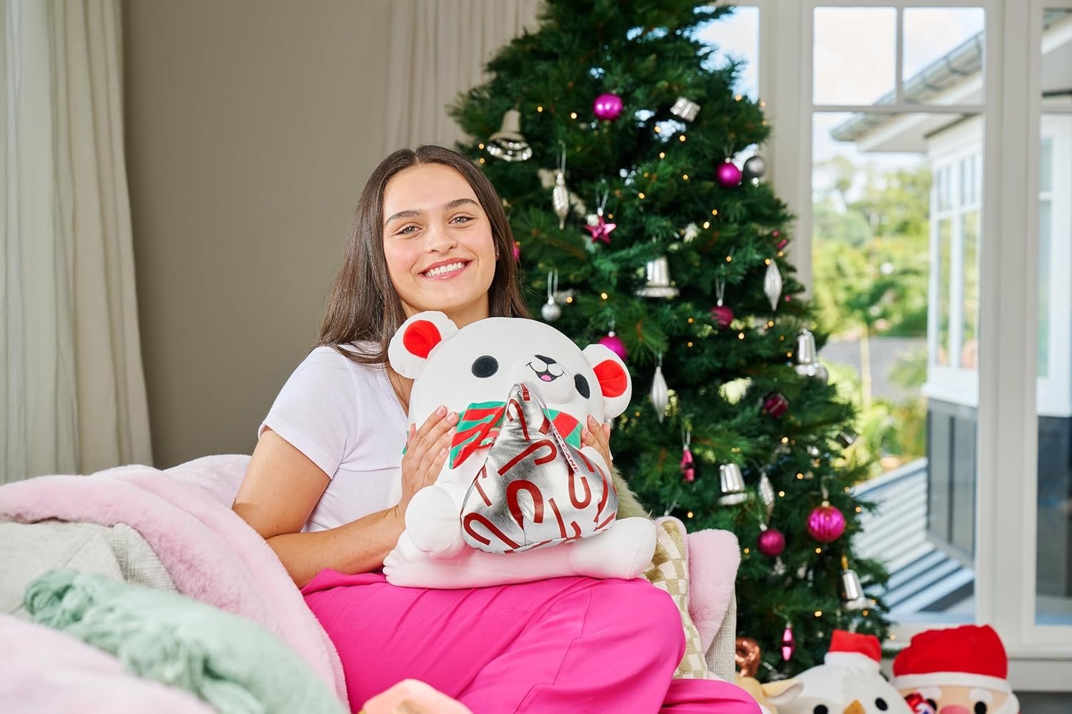 Snackles Christmas Bear with Candy Cane | Snackles Christmas Soft Toys Ireland