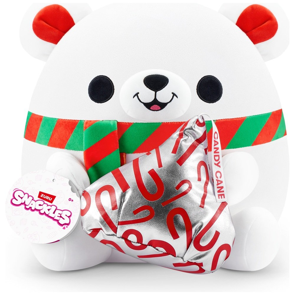 Snackles Christmas Bear with Candy Cane