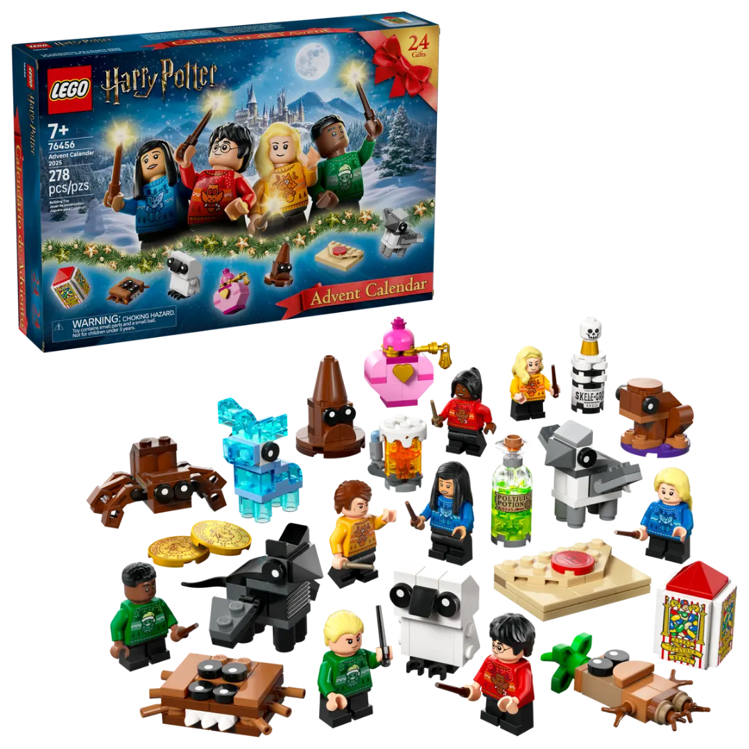 Harry Potter Advent Calendar, with all minifigure in front of the box