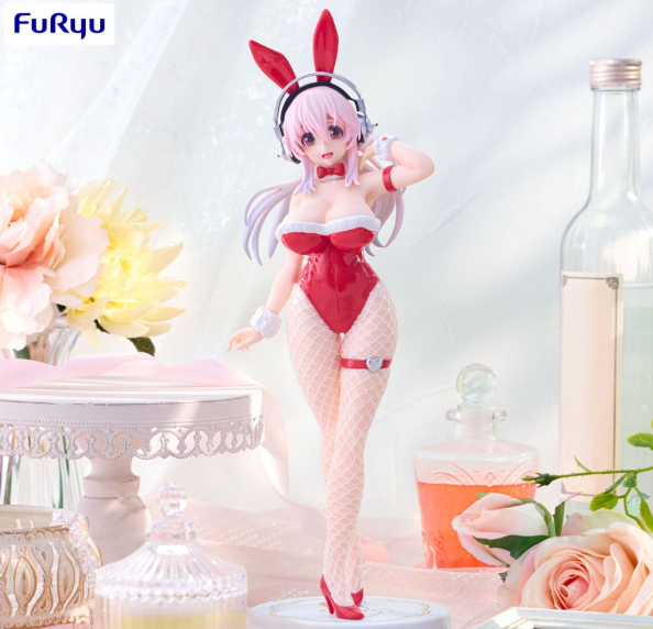 Super Sonico BiCute Bunnies PVC Statue - Red Bunny Suit