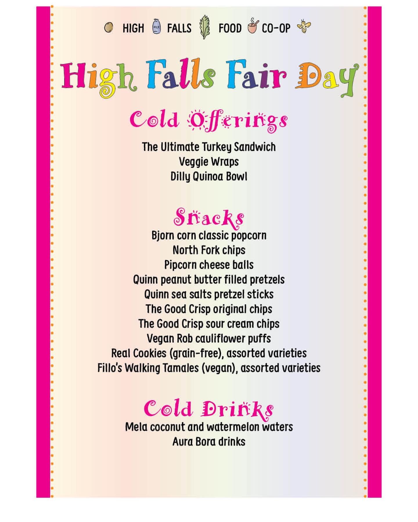 HIGH FALLS FOOD CO-OP POP UP AT FAIR DAY 7/13 Our wonderful Food Co-op will be on hand at Fair Day with some healthy snacks, drinks and treats. @highfallsfoodcoop #healthyfood #healthytreats #community #love #popcorn #healthylifestyle #cooperativefoo