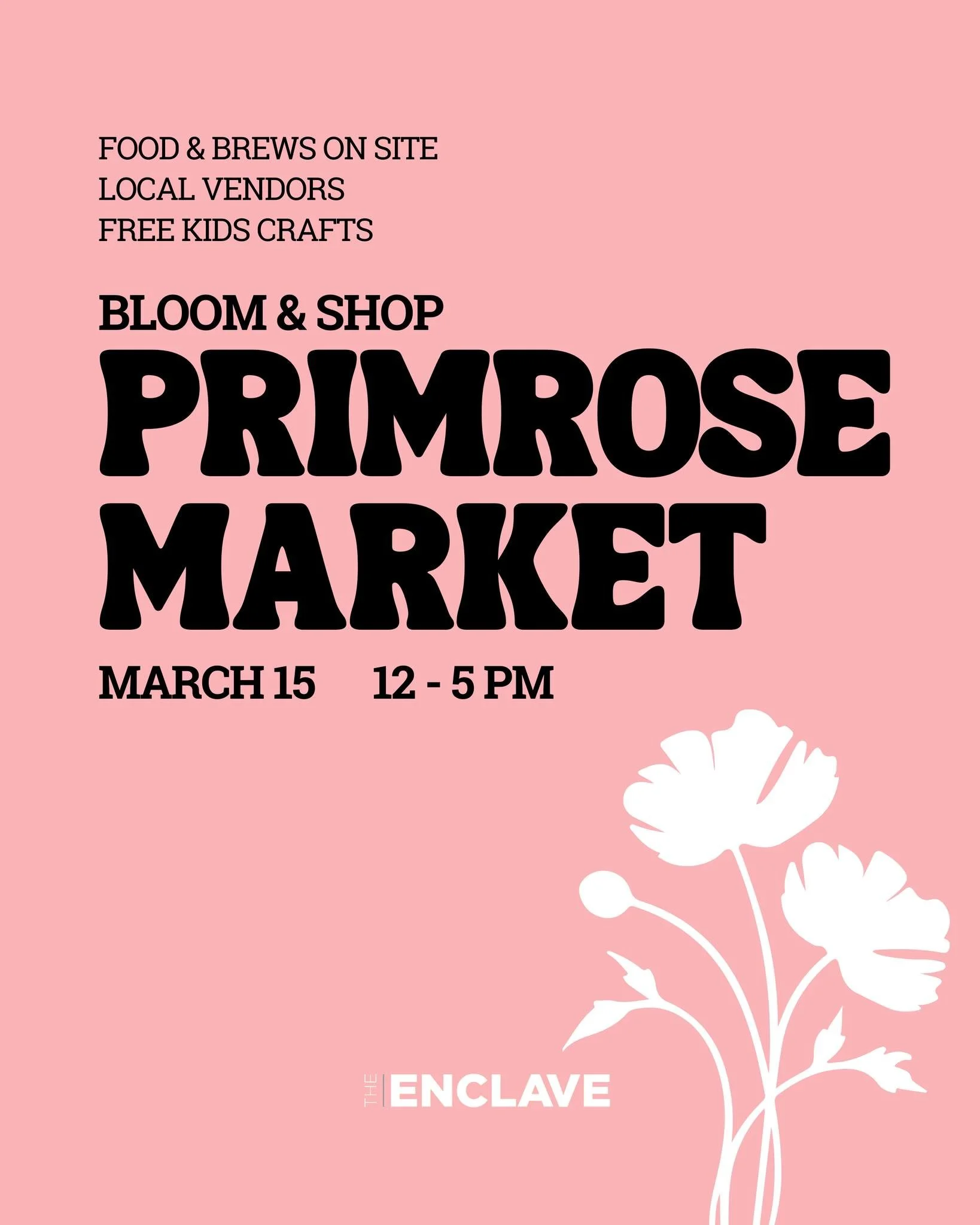 Shop small, support local! ✨ 

@primrose_shopsmall is popping up at The Enclave on March 15th from 12 - 5PM! Discover unique finds, meet local makers, and spend your Sunday shopping small in LA County. 🌸

It&rsquo;s FREE to attend! Food and brews wi
