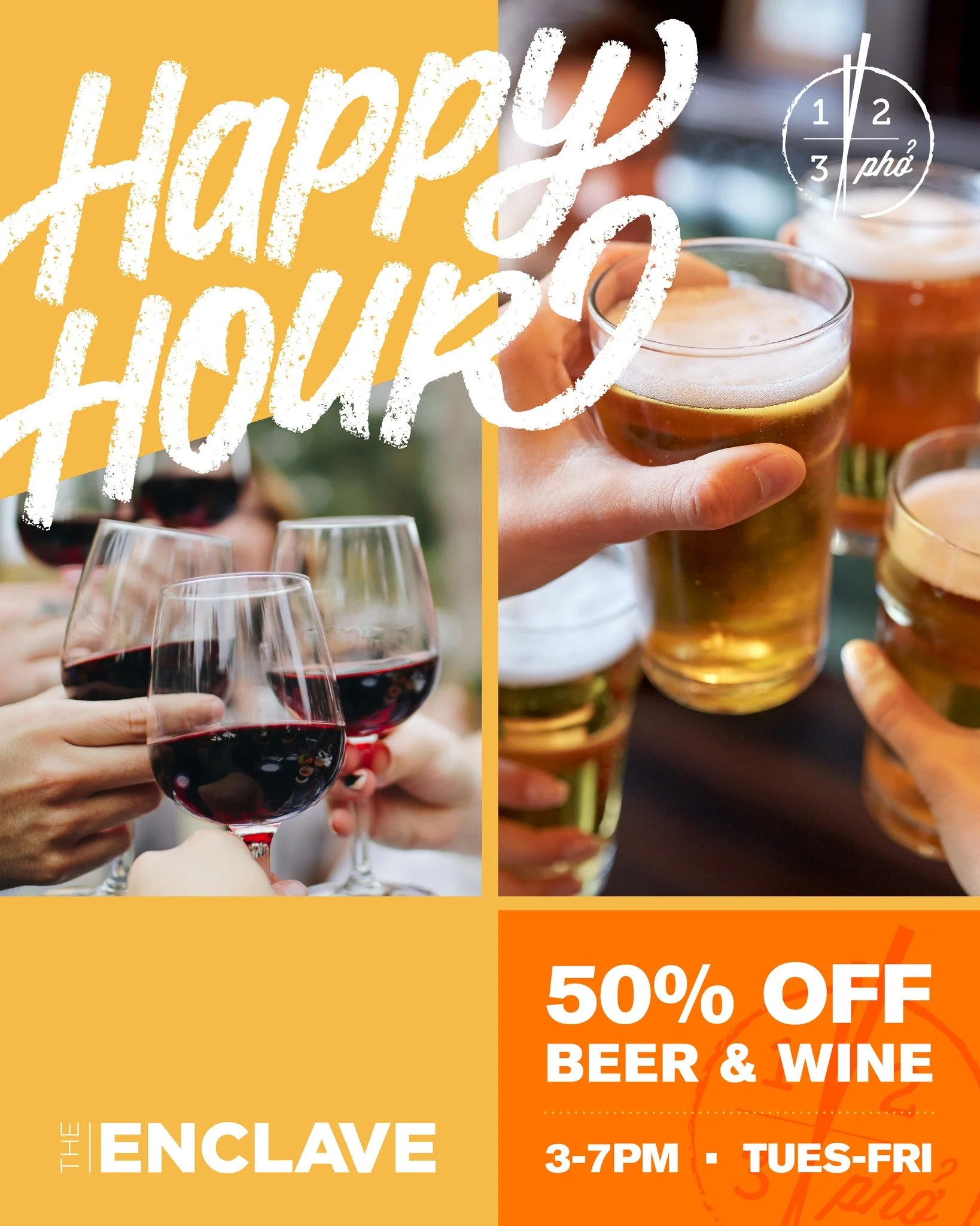 50% off beer and wine. Tuesday through Friday. 3&ndash;7PM. 🍷🍻

@123_pho happy hour at The Enclave is the move. Grab your people and come unwind.

#visittheenclave #losangeles #enclavela