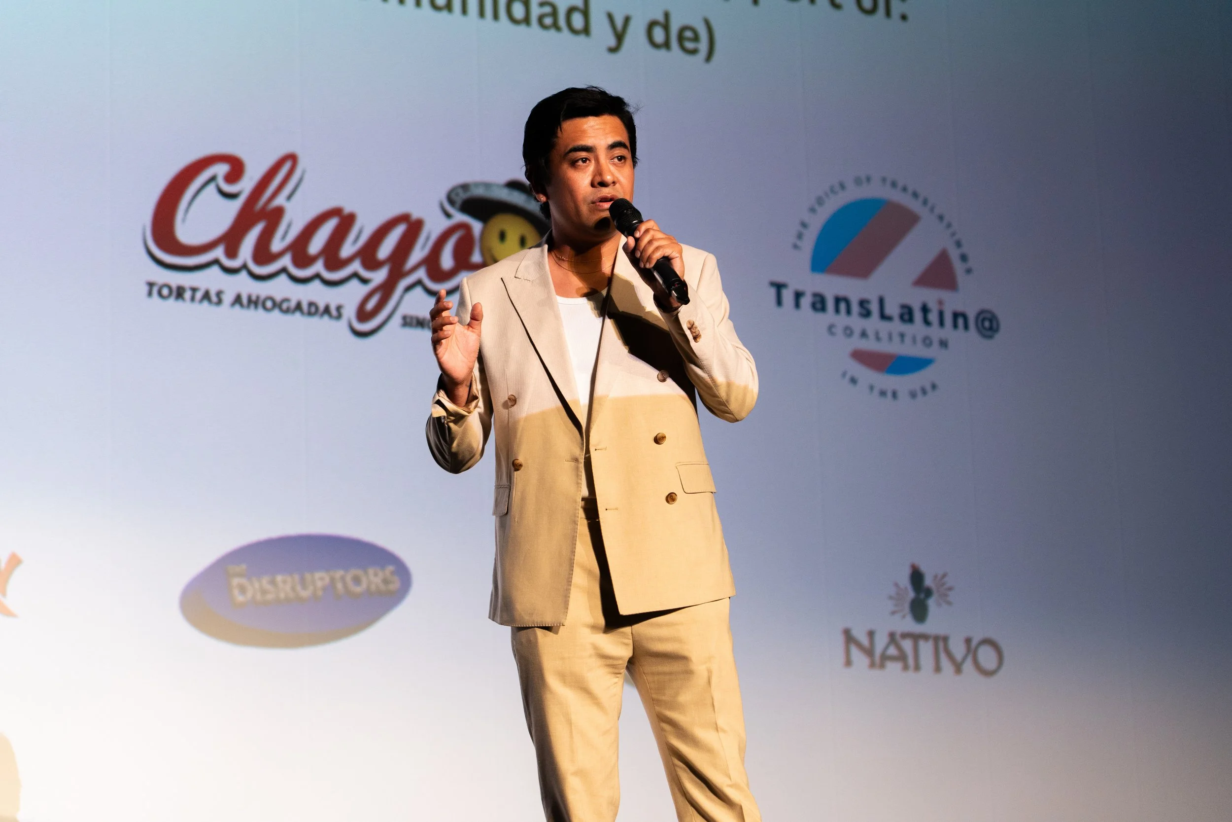 Armando Ibanez talking to audience. Premiere of Her Last Day in the U.S. Short film.  Cast and crew. March 14th, 2026